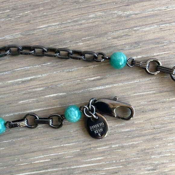 Dyrberg Kern Danish Designer Handcrafted Metal Beaded Necklace Blue Green Sz OS - Picture 5 of 8